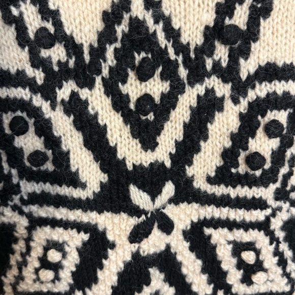 Vintage Express tricot wool high neck, snowflake tunic sweater size S bulky - Picture 4 of 7